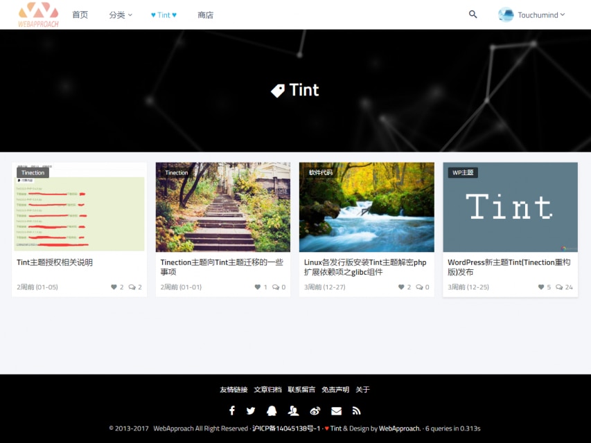 Tint主题2.5.0-Pro去授权无限制版Tinection重构版WordPress主题模板