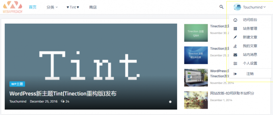 Tint主题2.5.0-Pro去授权无限制版Tinection重构版WordPress主题模板